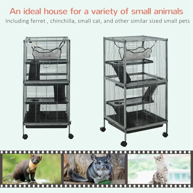 Indoor Cage For Chinchilla With Wheels