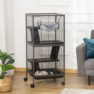 Indoor Cage For Chinchilla With Wheels Pawhut