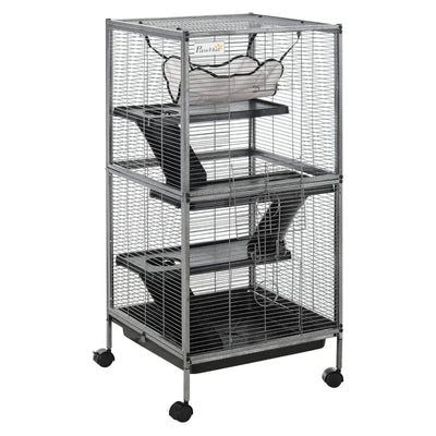 Indoor Cage For Chinchilla With Wheels Pawhut