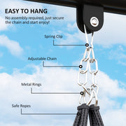 Dark Grey Hanging Hammock Chair with Soft Cushion Cotton Rope Boho Swing Seat by Outsunny