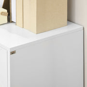 Slim Sideboard Storage Cabinet with Adjustable Shelves and Hairpin Legs for Hallway White