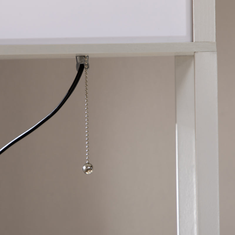 Tall Floor Lamp With 3 Tier Shelving Unit for Living Room or Bedroom Storage, White