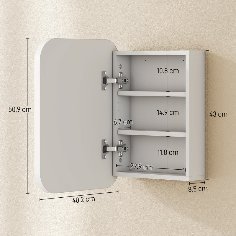 Bathroom Wall Cabinet with Mirror and Adjustable Shelves for Organised Storage White