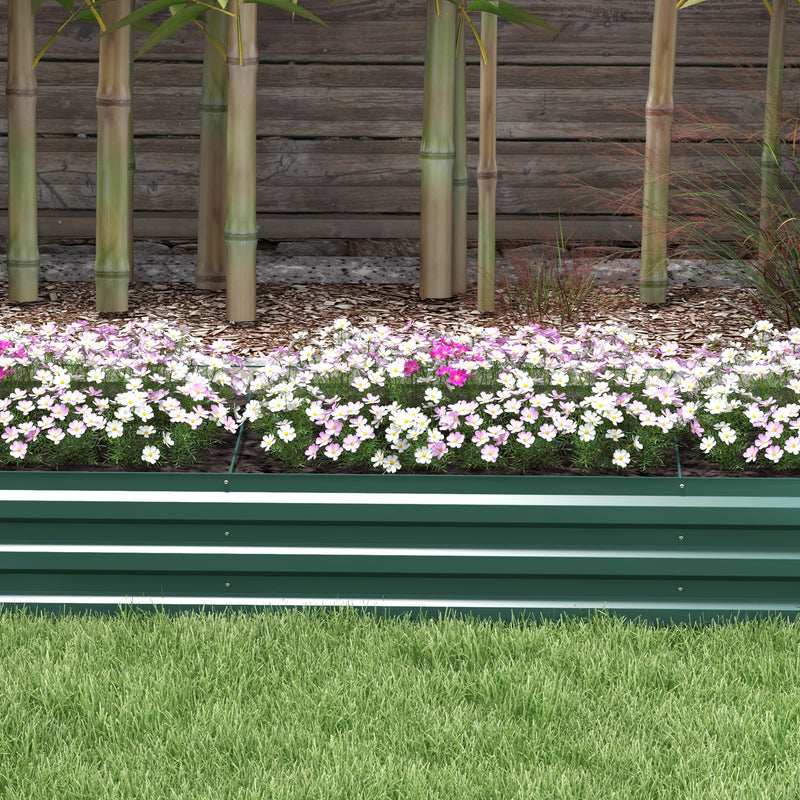 Galvanised Steel Raised Garden Bed 60 x 240cm With Open Bottom For Easy Drainage AOSOM