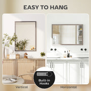 HOMCOM Wall Bathroom Mirror, 50 x 70 cm Wall-Mounted Mirror for Living Room, Bedroom, Hallway, Grey AOSOM