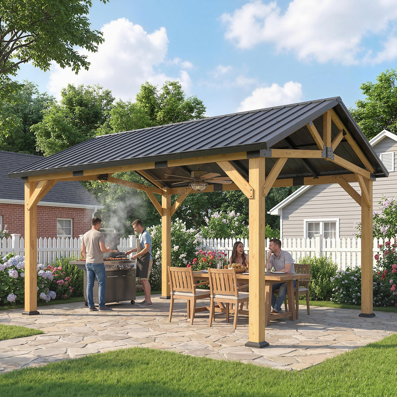 Permanent Hardtop Gazebo For Garden Shelter