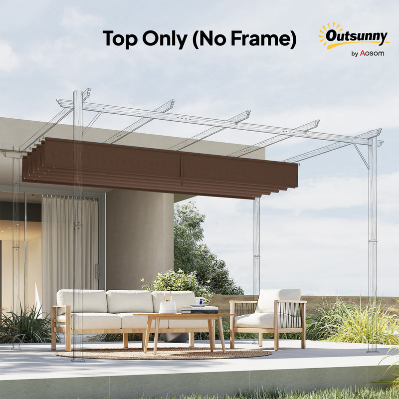 Brown Replacement Canopy for 4x3m Retractable Pergola Frame Sliding Sunshade Roof