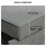 Sofa Bed for Small Spaces with Adjustable Backrest and Supportive Foam Grey Homcom