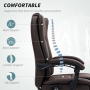 Dark Brown Executive Office Chair with 6 Point Massage and Heating Function