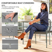 Light Grey 5 Piece Rattan Garden Dining Set with Cushions and Stackable Chairs by Outsunny