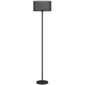 Modern Black Floor Lamp with Double Layer Shade and Foot Switch for Living Room