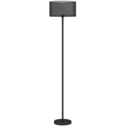 Modern Black Floor Lamp with Double Layer Shade and Foot Switch for Living Room