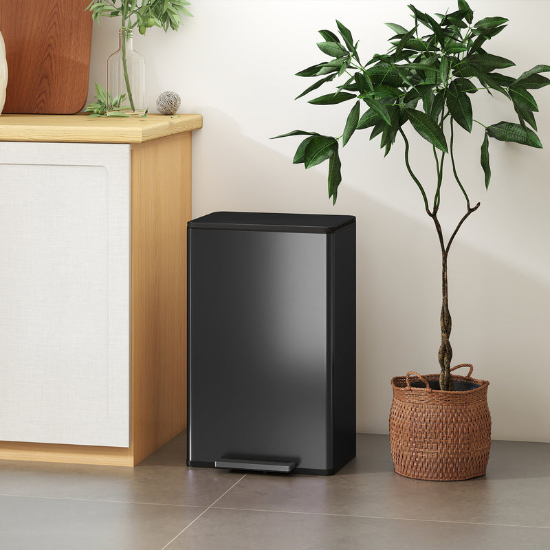 45L Pedal Kitchen Bin with Soft Close Lid and Removable Inner Bucket, Grey