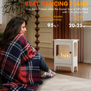 Freestanding Bioethanol Fireplace with 1.2L Tank and 3 Hour Burn Time for Indoors White