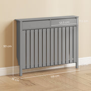 Radiator Cover with Storage Drawers for Safe Heating and Tidy Hallways or Lounges Grey Homcom