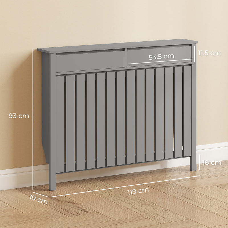 Radiator Cover with Storage Drawers for Safe Heating and Tidy Hallways or Lounges Grey Homcom