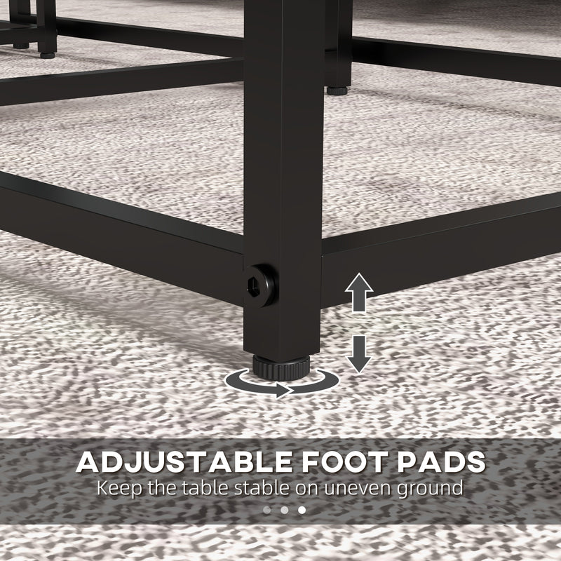 Set of 3 Nesting Side Tables with Marble Effect Ideal for Living Room Storage White