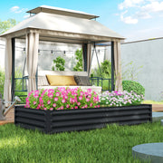 Raised Garden Bed 180 x 90cm Metal Planter Box Ideal for Vegetables and Herbs Grey AOSOM