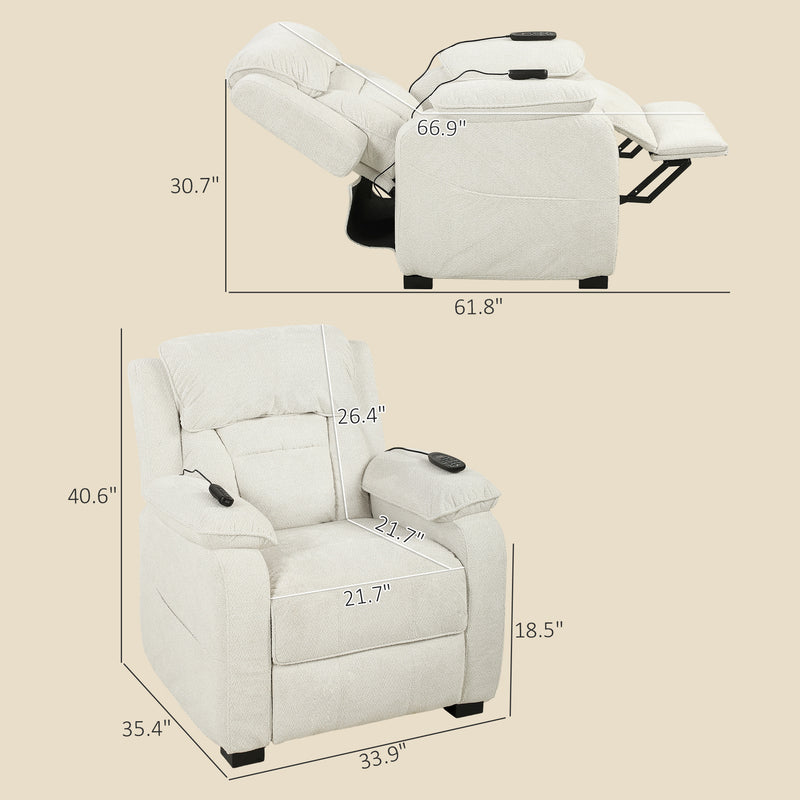 Electric Recliner Armchair with Massage and USB Charging for Relaxation at Home