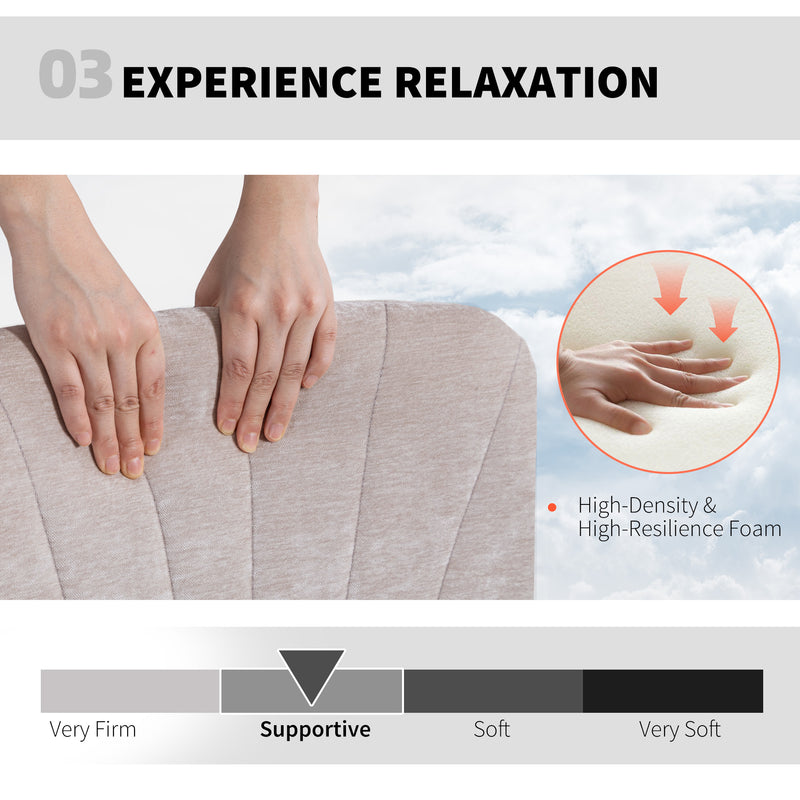 Armless Swivel Office Chair with Wheels and Criss Cross Back for Home or Desk Use Beige AOSOM