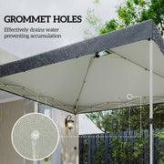 Gazebo Roof Replacement Waterproof UV Protection for 3 x 3 m Frames Black Outsunny
