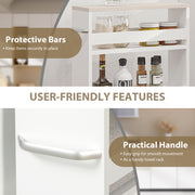 Slim Bathroom Storage Trolley with Wheels for Small Spaces White Kleankin