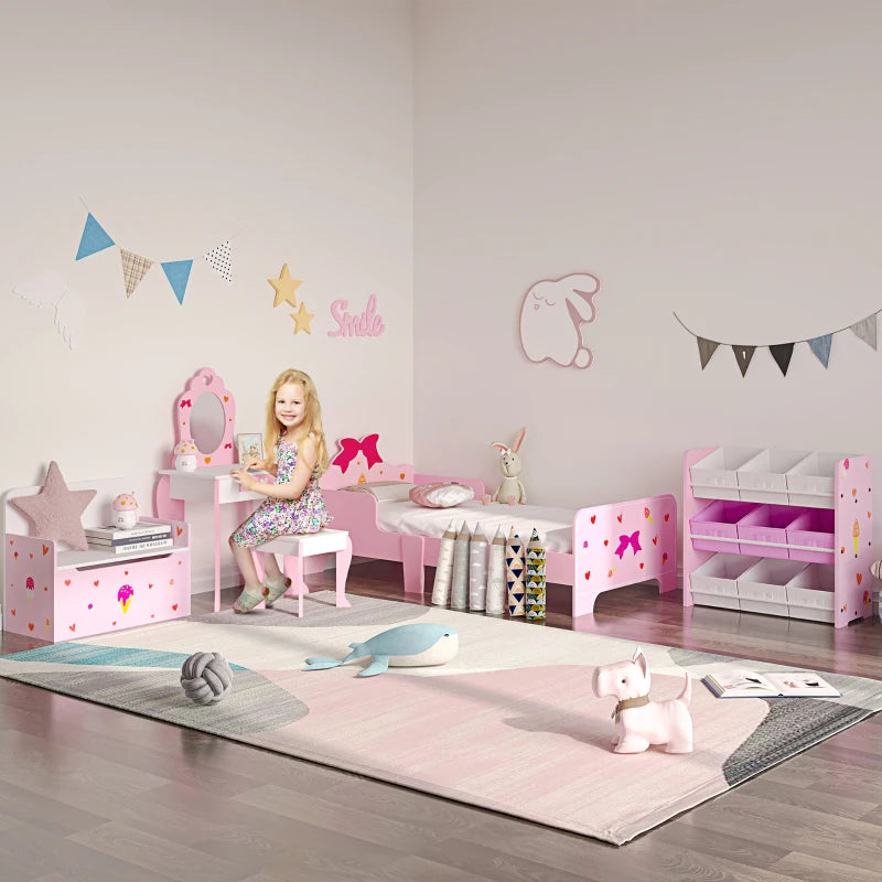 Pink Princess Toddler Bed (3-6 Years): 143x74x59cm, Patterns