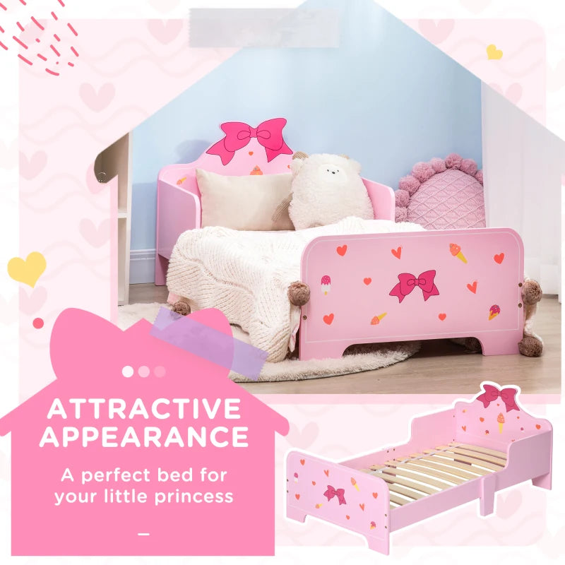 Pink Princess Toddler Bed (3-6 Years): 143x74x59cm, Patterns