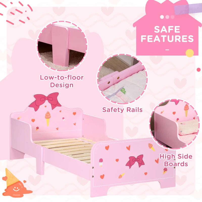 Pink Princess Toddler Bed (3-6 Years): 143x74x59cm, Patterns