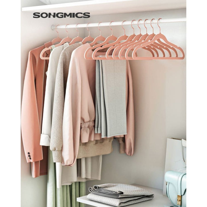 Songmics Pink Velvet Clothes Hangers (Pack of 50)