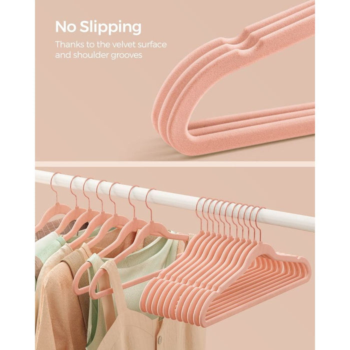 Songmics Pink Velvet Clothes Hangers (Pack of 50)