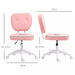 Image of a Pink Armless Desk Chair With Wheels