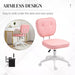 Image of a Pink Armless Desk Chair With Wheels