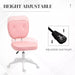 Image of a Pink Armless Desk Chair With Wheels