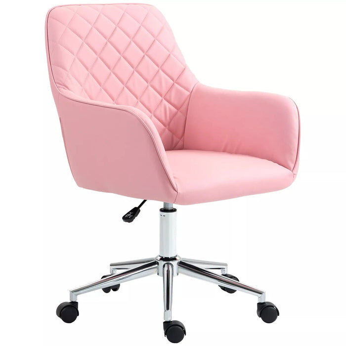 Image of a Pink Desk Chair With Wheels