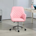 Image of a Pink Desk Chair With Wheels