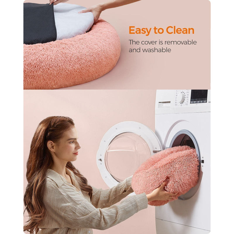 Pink Fluffy Dog Bed by Feandrea