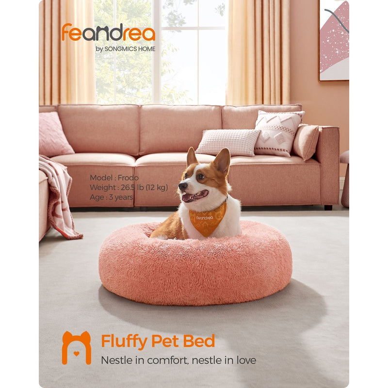 Pink Fluffy Dog Bed by Feandrea