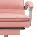 Image of a Pink Leather Heated Massage Executive Office Chair With Footrest and Swivel Wheels