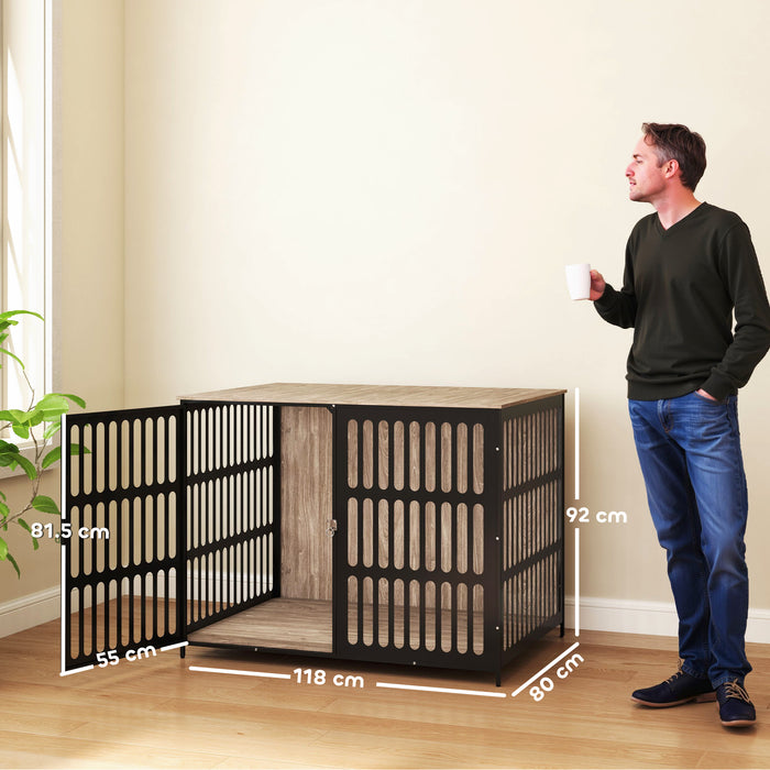 Extra Large Indoor Dog Crate with Anti-Chew Mesh and Secure Door by PawHut