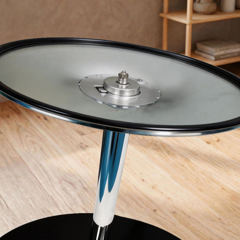 4 Seat Round Glass Dining Table for Everyday Meals with Stable Metal Base Black Homcom