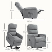 Electric Riser Recliner Armchair with Remote Control and Padded Footrest for Comfort Grey