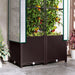 Raised Garden Bed with Trellis Plastic Planter Box with Drainage for Climbing Plants by Outsunny