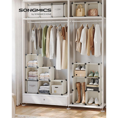 Songmics Plastic Storage Cubes, Cream/White (Set of 16) Songmics