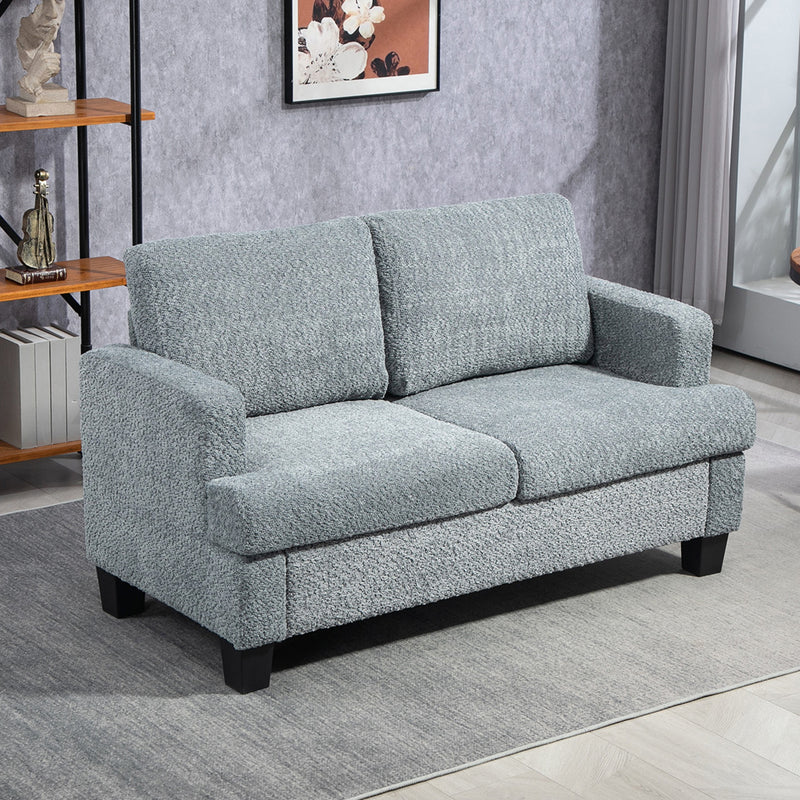 Light Grey 2 Seater Loveseat Sofa Chenille Fabric with Removable Cushions for Living Room by HOMCOM