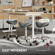 Ergonomic Saddle Chair for Healthy Posture in Home Office or Salon Grey AOSOM
