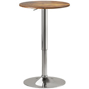 Swivel Round Bar Table with Adjustable Height for Kitchen or Cafe Use Rustic Brown AOSOM