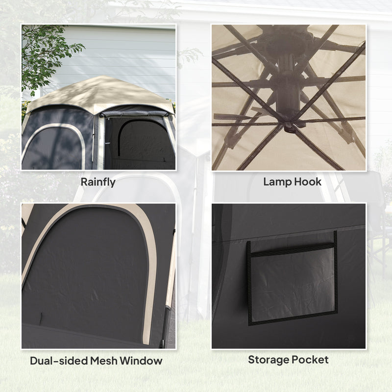 4 Person Dome Tent with Fast 2 Minute Setup for Easy Camping Shelter Dark Grey