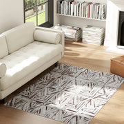 Modern Chenille Area Rug 170 x 120 cm Non Slip and Washable for Living Room Brown