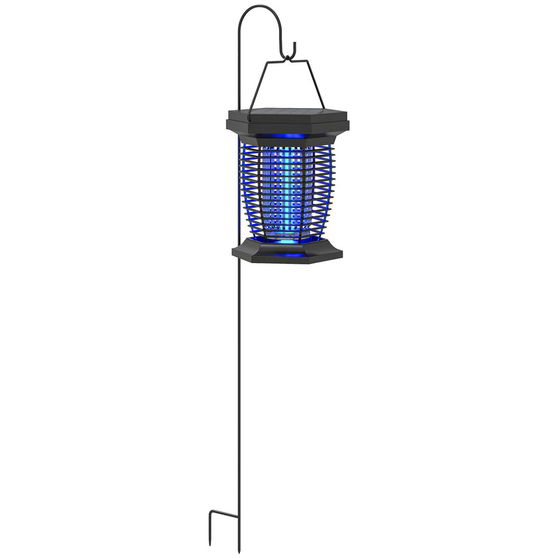 2 in 1 Electric Fly Zapper and Solar Garden Lantern with USB Rechargeable Light by Outsunny AOSOM